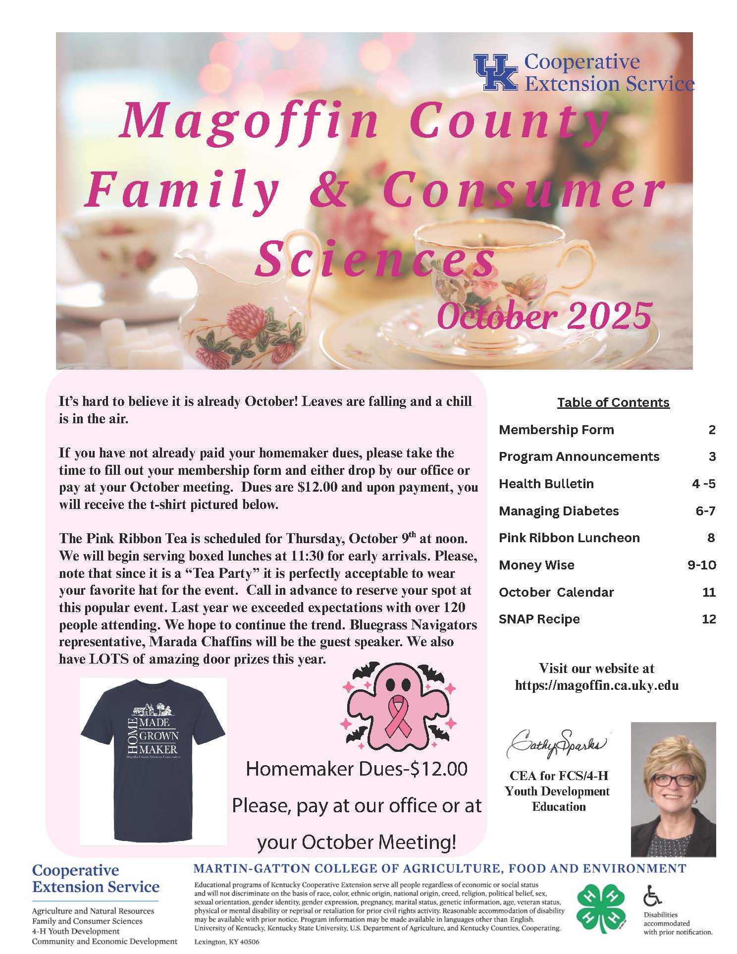 Front page of newsletter